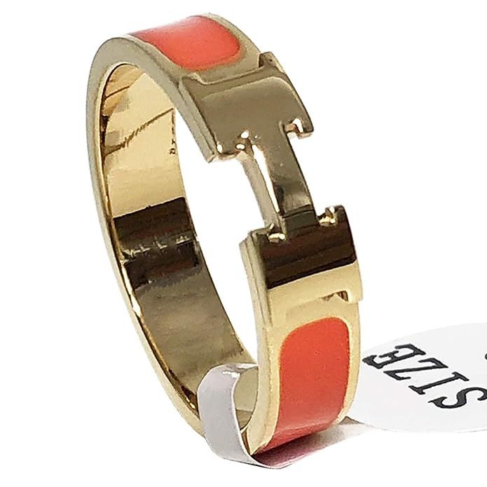 Qindishijia Love Ring - Titanium Fashion Classic Color Blocking H Ring (size: 5-10) | Amazon (US)