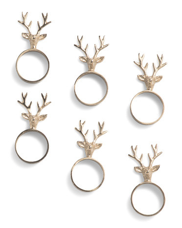 6pk Stag Napkin Rings | TJ Maxx