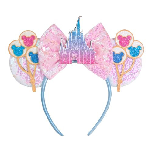 CHuangQi Mouse Ears Headband with Bow Double-sided Sequins Hairband for Mouse Themed Birthday Party Cosplay Decoration (XC63) | Amazon (US)