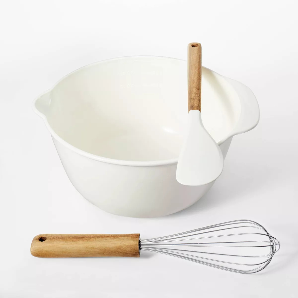 3pc Plastic/Silicone Mixing Bowl with Whisk and Spatula Gift Set - Figmint™ | Target