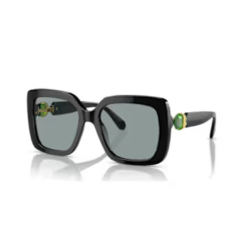 Sunglasses, Oversized, Square shape, SK6001, Black by SWAROVSKI | SWAROVSKI