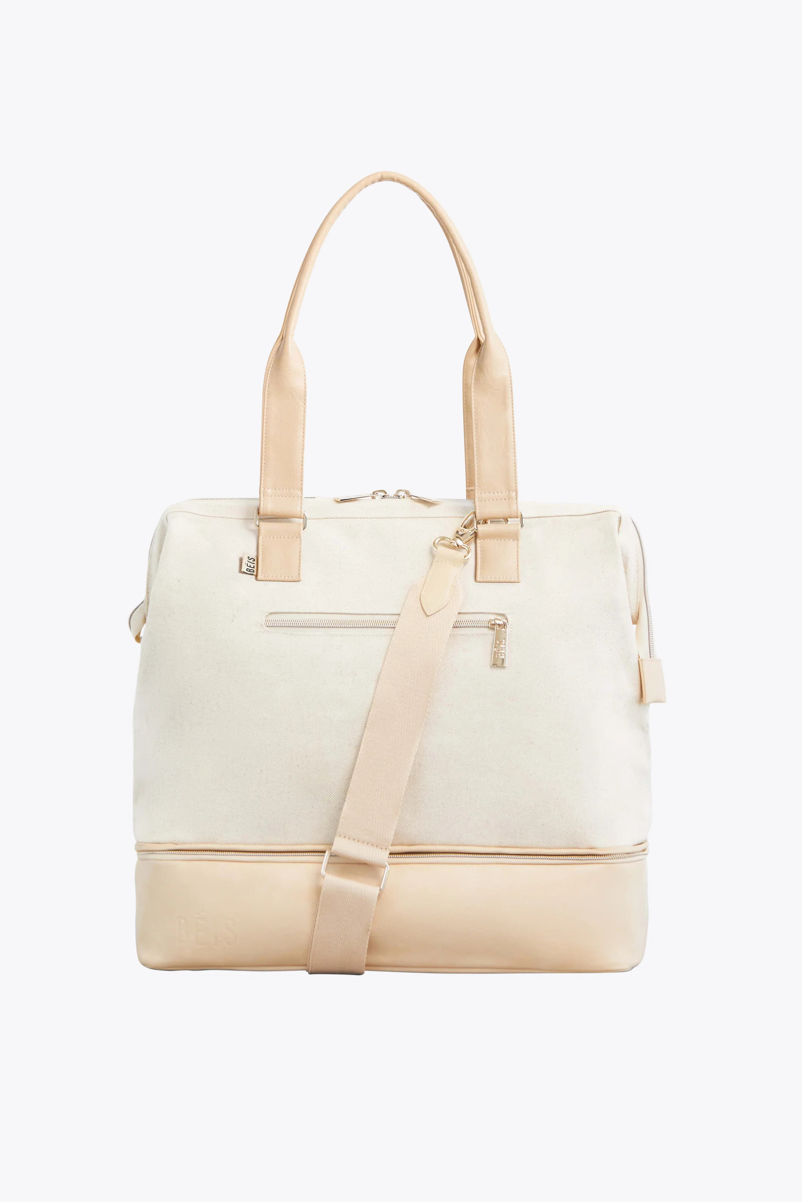 The Convertible Mini Weekender 
                in Beige | BEIS