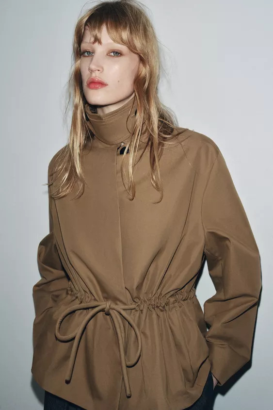 ZW COLLECTION SHORT PARKA WITH ADJUSTABLE WAIST | Zara US