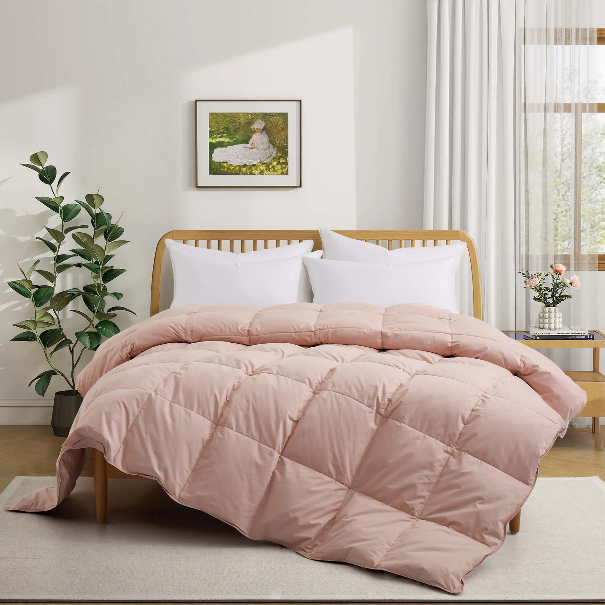 All Season Organic Cotton Comforter Filled with Down and Feather Fiber | Puredown.Inc