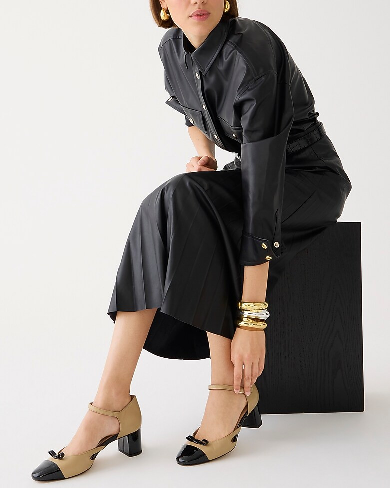 Millie ankle-strap cutout heels in leather | J. Crew US