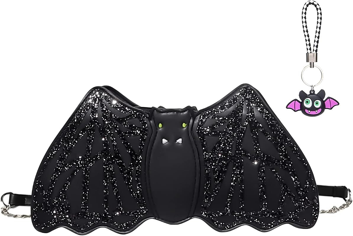 Halloween Purses Trick Or Treat Shoulder Handbag Creative Cute Bag with Bat Ghost Keychain for Women | Amazon (US)