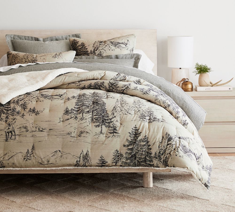 Rustic Forest Sherpa Comforter | Pottery Barn (US)