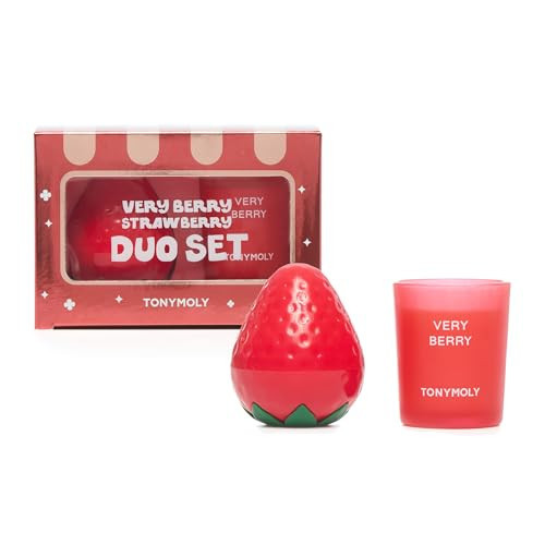 TONYMOLY Very Berry Strawberry Duo Gift Set | Hydrating Hand Cream with Sweet Strawberry Scent & Limited Edition Candle | Holiday Self-Care & Relaxation Gift for Women | Amazon (US)