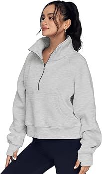 AUTOMET Womens Sweatshirts Half Zip Cropped Pullover Fleece Quarter Zipper Hoodies Fall outfits C... | Amazon (US)