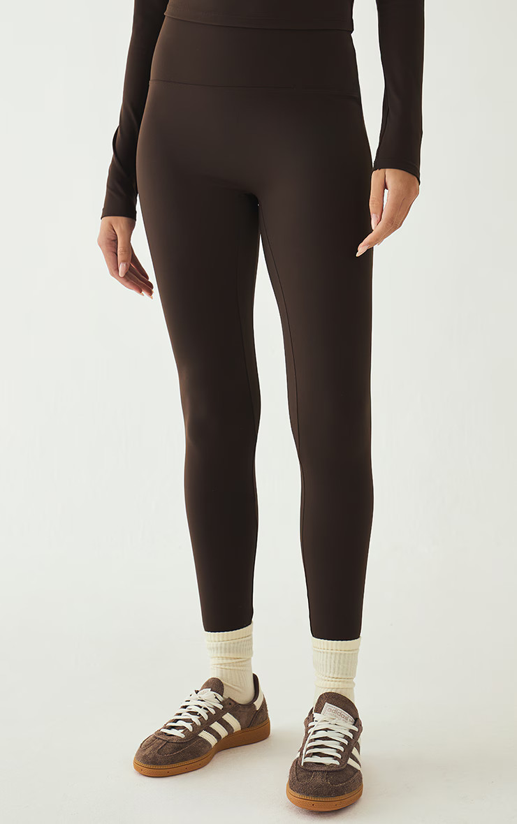 Espresso Ultimate Sculpt High Waist Gym Leggings | PrettyLittleThing UK
