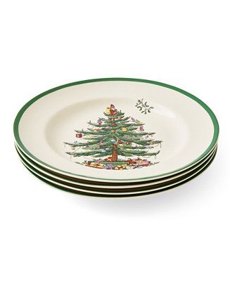 Spode Christmas Tree Dinner Plates, Set of 4 - Macy's | Macy's