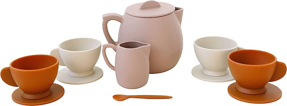 Marlowe & Co Silicone Classic Tea Play Set for Children, Dishwasher Safe Tea Set for Toddlers 3-5... | Amazon (US)