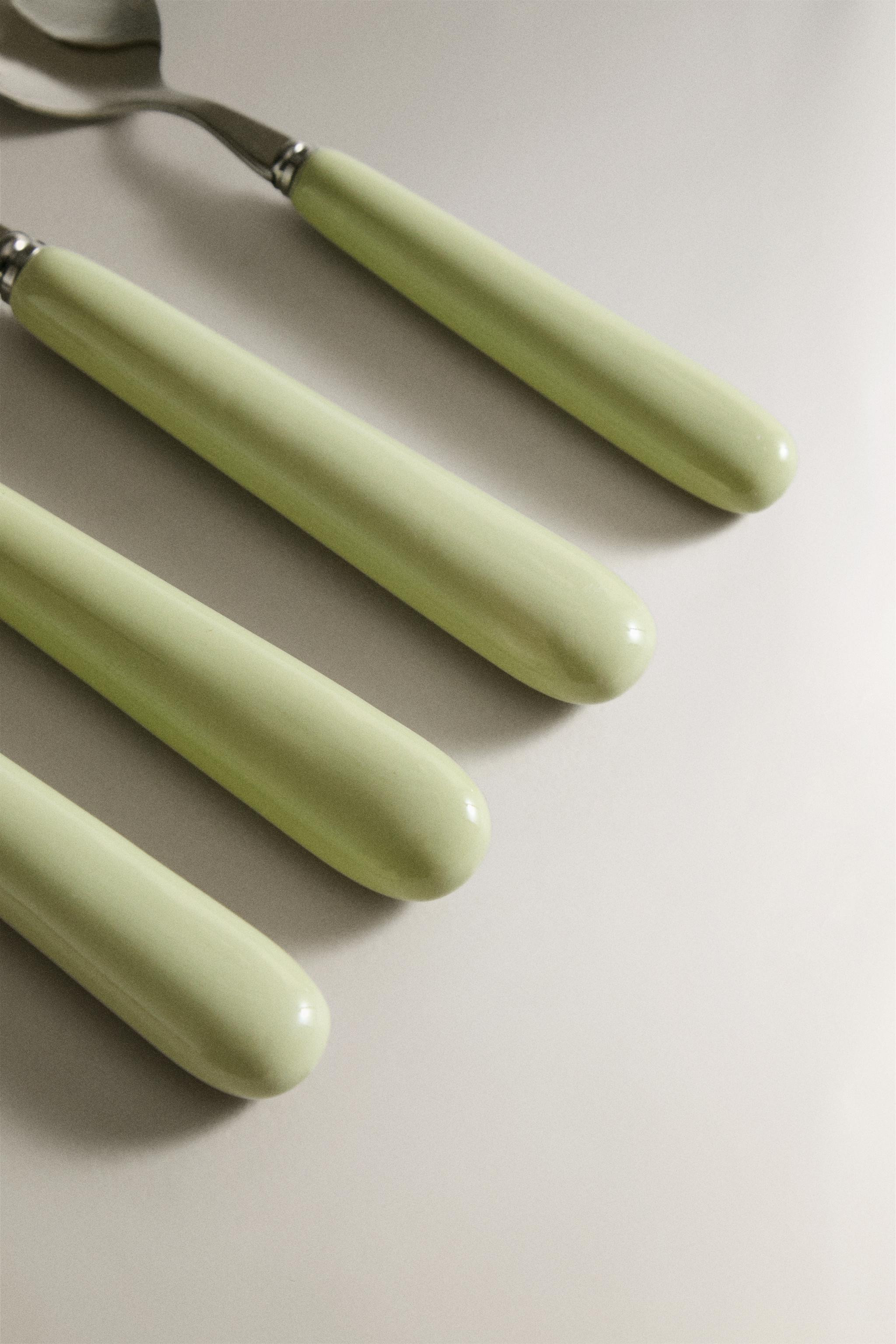 4-PIECE CERAMIC HANDLE FLATWARE SET | Zara US