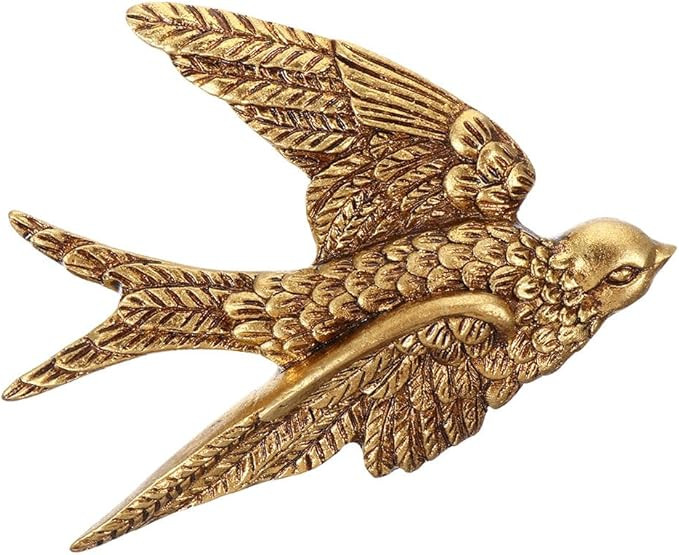 VOSAREA Bird Wall Art Bird Wall Figurine Swallow Wall Sculpture Resin Bird Wall Hanging Decor 3D ... | Amazon (US)