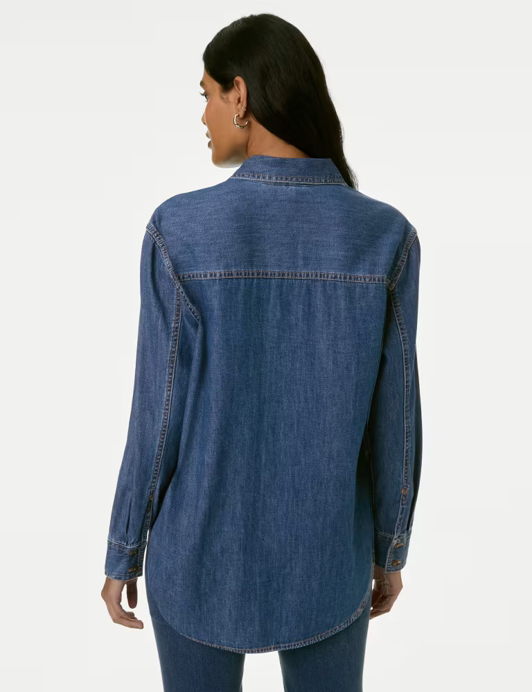 Denim Collared Relaxed Shirt | Marks & Spencer (UK)