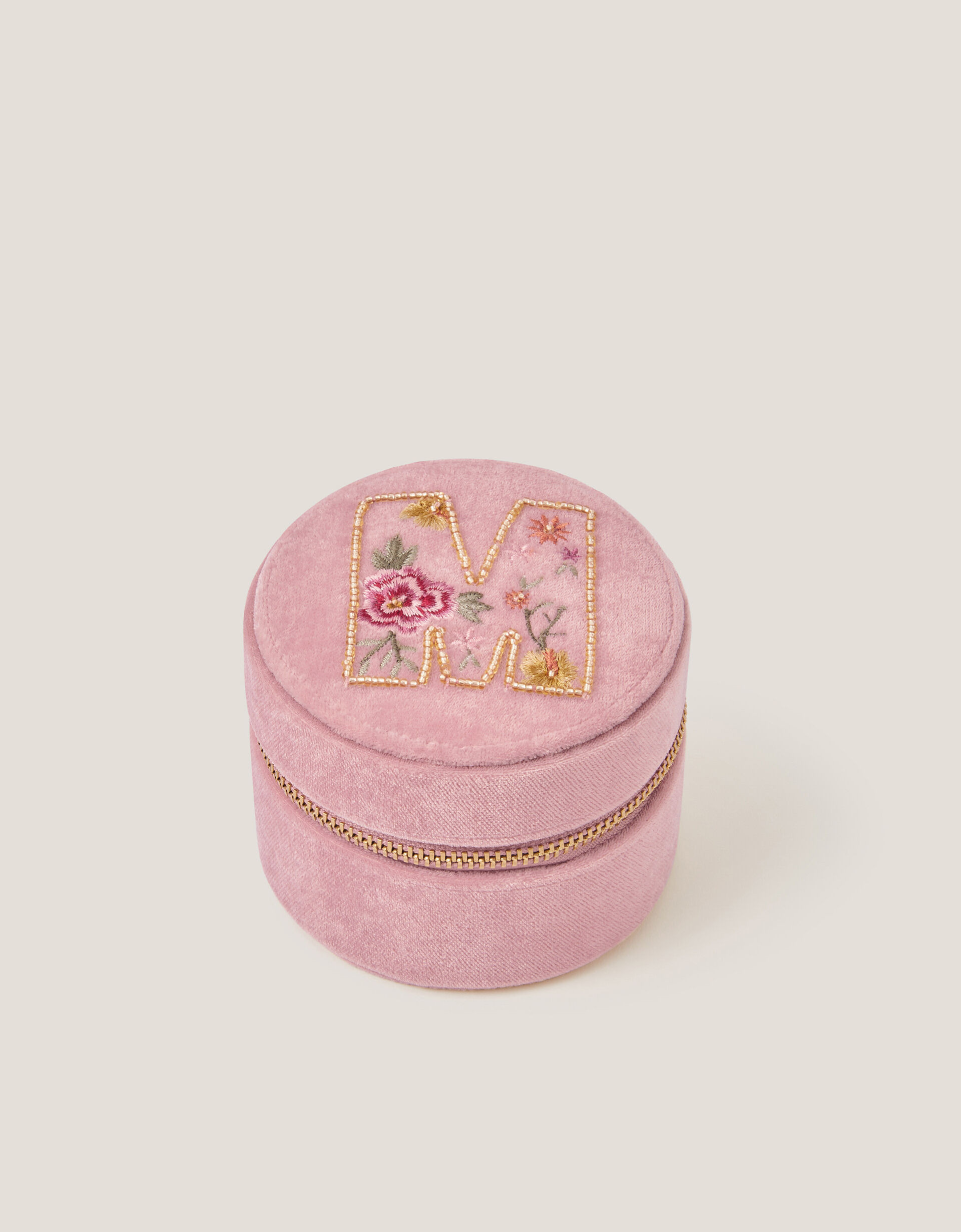 Floral Embroidered Initial Jewellery Box Pink | Monsoon (UK)