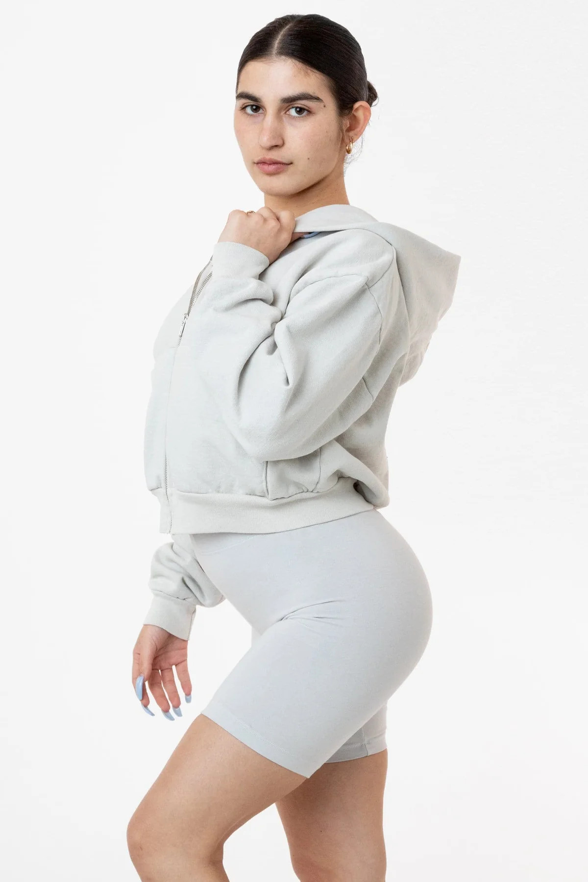 HF16GD - Garment Dye 14oz. Cropped Heavy Fleece Zip Up Hooded Sweatshirt | Los Angeles Apparel