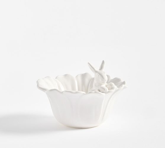 Floral Bunny Stoneware Snack Bowl | Pottery Barn (US)