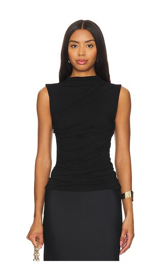Enza Costa Sleeveless Twist Top in Black. - size S | Revolve Clothing (Global)