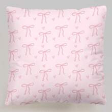 pc Romantic Pink Bowknot Heart Printed Pillowcase Soft Fabric Cushion Cover Suitable For Daily Living Room Bedroom Home Decor Sofa Cushion Cover Car P | SHEIN