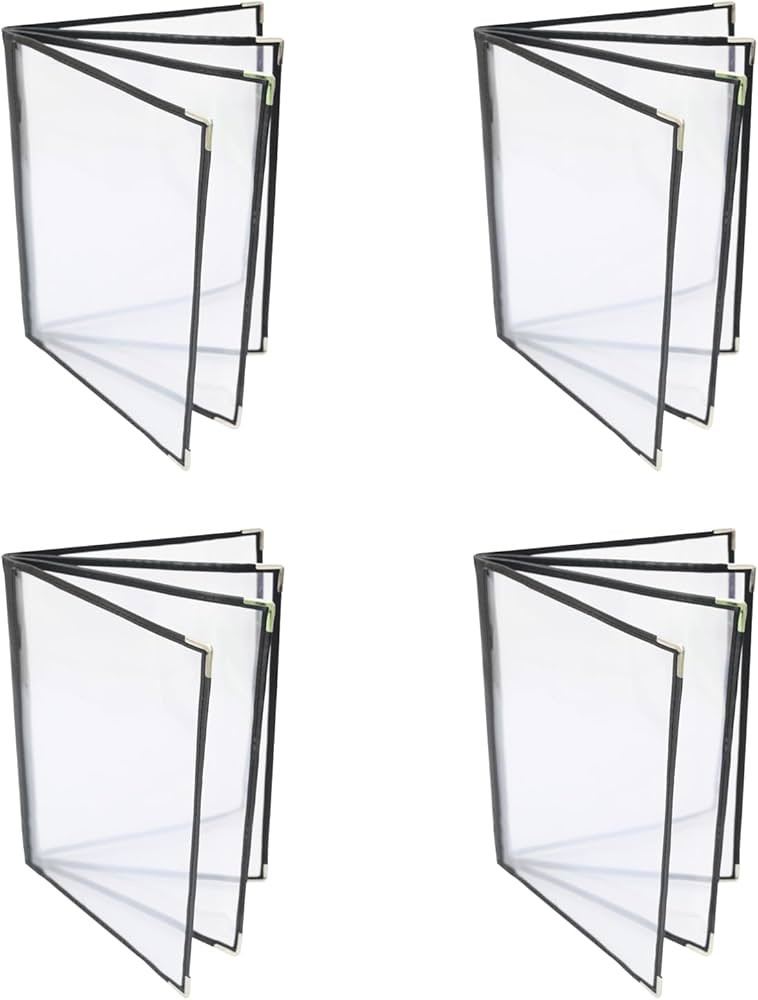4PCS Menu Covers, Menu Covers 8.5 X 11 Inch, Menu Holder 4 Page 8 View, Restaurant Menu Covers Fi... | Amazon (US)