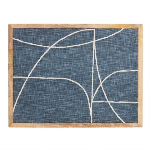 Indigo and White Woven Textile Framed Wall Decor | World Market