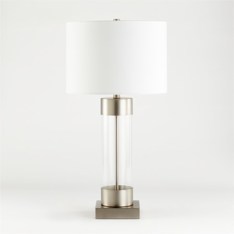 Avenue Nickel Table Lamp with USB Port + Reviews | Crate and Barrel | Crate & Barrel