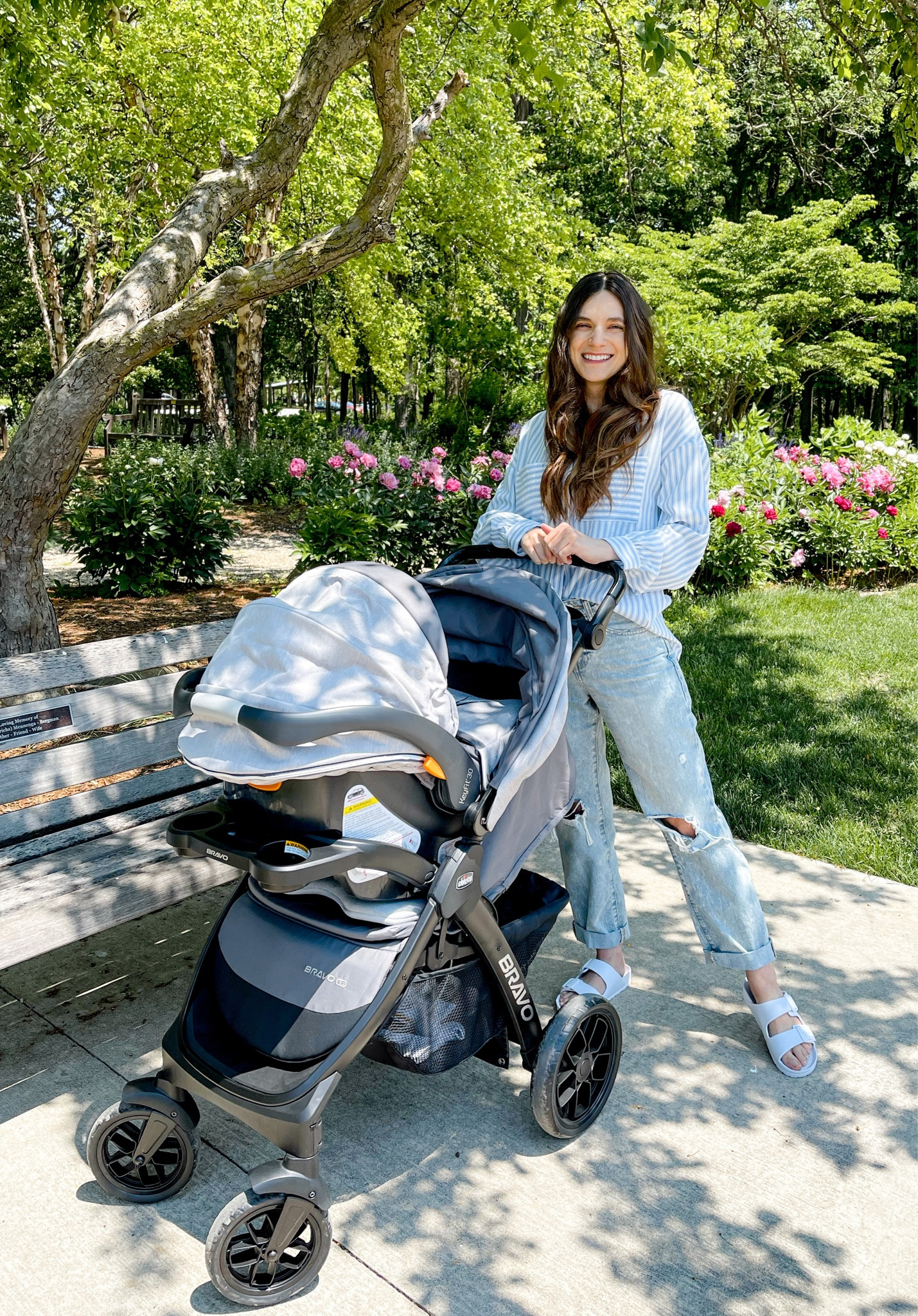 Great oversized top from Amazon. Looks cute alone, layered over a tank or T-shirt, or worn over a swimsuit. Amazon sandals fit tts and are so comfortable. Inexpensive way to update your summer wardrobe. These Target boyfriend jeans are similar to the ones I’m wearing. Also linked is my stroller/car seat. I’ve been using it for a month and love it! 

#LTKunder50 #LTKSeasonal #LTKbaby