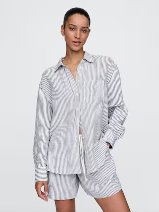 100% Linen Oversized Shirt | Gap (US)