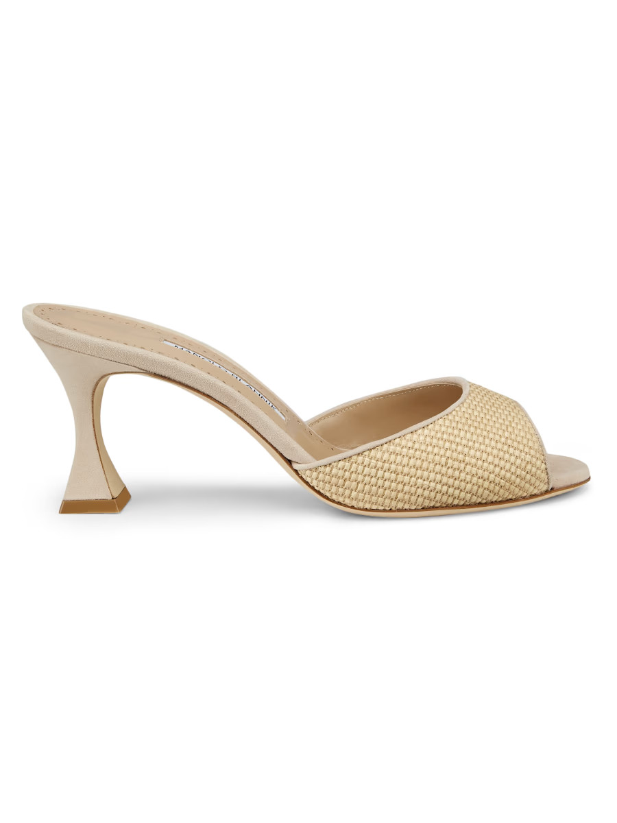 Jadara 70MM Raffia Mules | Saks Fifth Avenue
