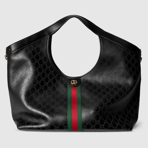 GUCCI Giglio Large Tote Bag, Black, Leather | Gucci (US)