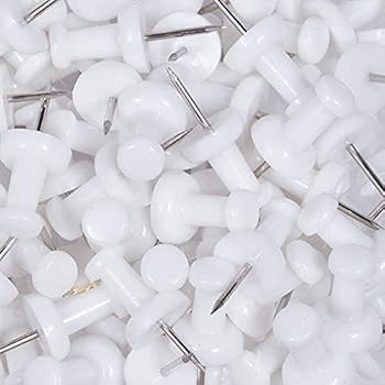 JAM PAPER Colorful Push Pins - White PushPins - 100/Pack | Amazon (US)