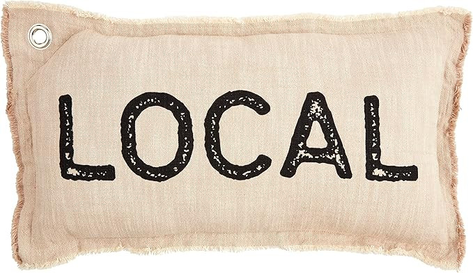 Mud Pie Local Pillow, Cream | Amazon (US)