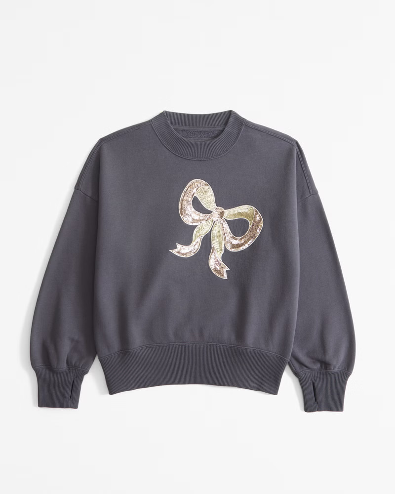 girls graphic crew sweatshirt | girls tops | Abercrombie.com | Abercrombie & Fitch (US)