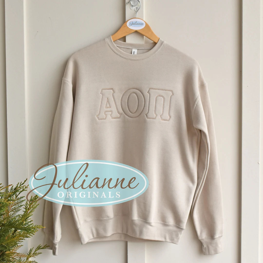 Alpha Omicron Pi, AOPi,  Sorority Sweatshirt, Sorority Gift,  AOPi Letter Sweatshirt, Alpha Omicr... | Etsy (US)