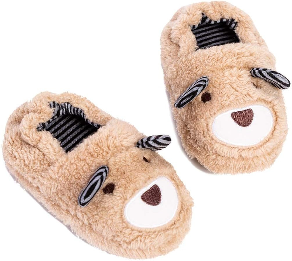 Toddler Boys Slippers Cartoon Cute Animals Plush Warm Home Shoes | Amazon (US)