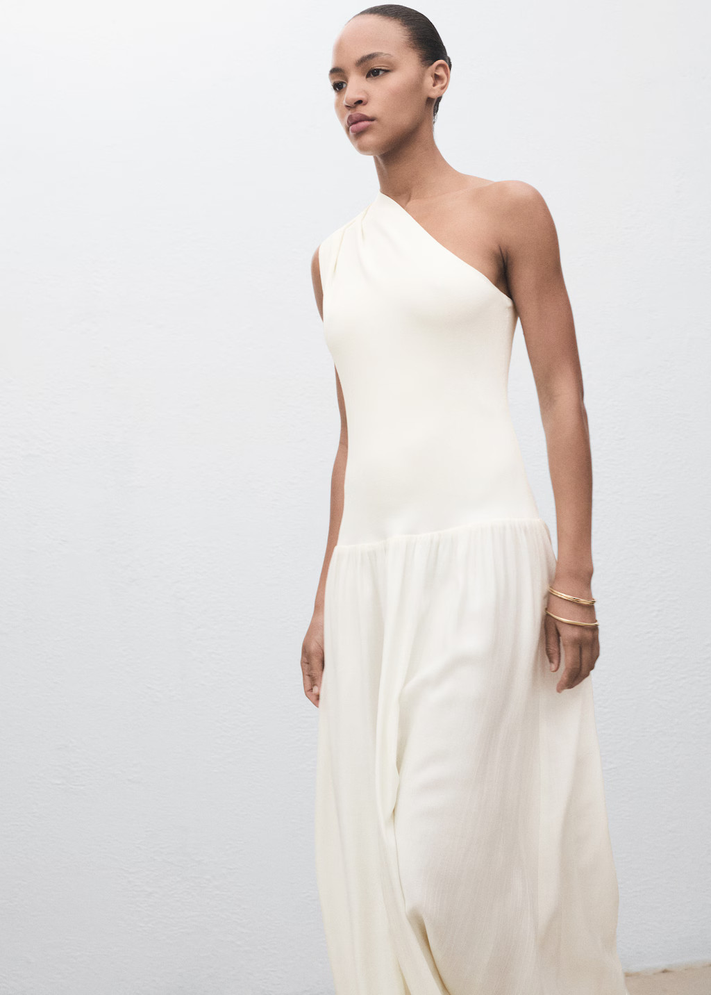 Asymmetrical combined knitted dress - Women | MANGO USA | Mango (US/MX/AU)