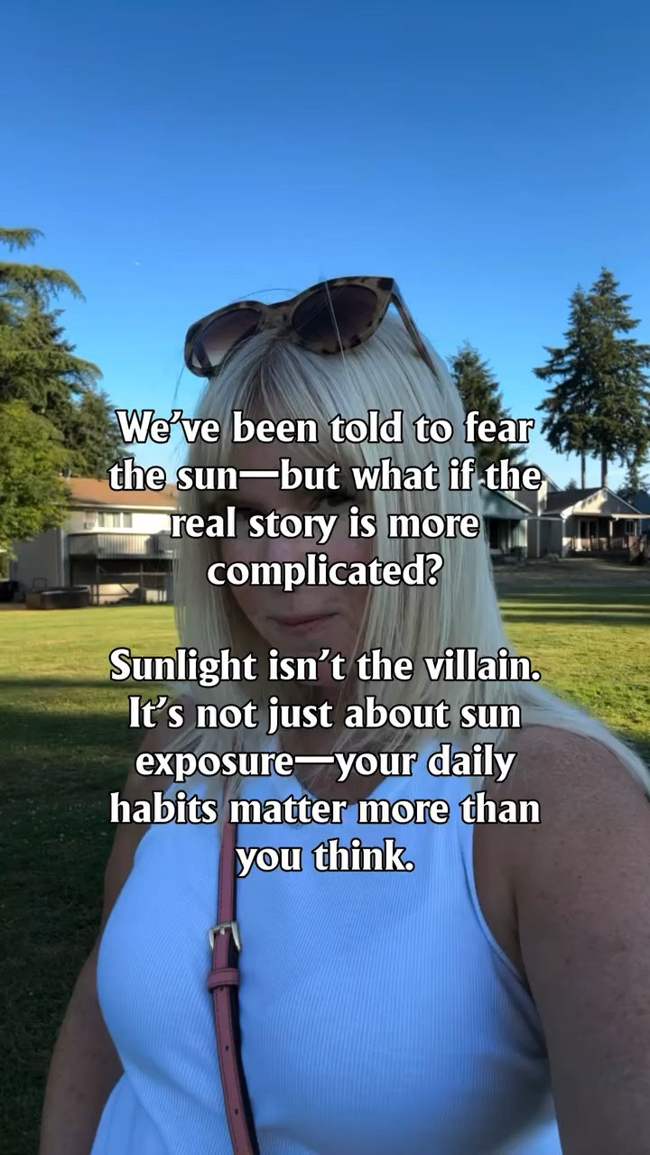 Imagine something so beneficial to the body…
getting such bad PR for years—
only for people to start realizing its real impact.

Sunlight ☀️

Sunrise and sunset light helps regulate your circadian rhythm-
supporting better sleep, balanced hormones, and steady energy.

It also gives your eyes and brain the signal to wake up naturally,
which can positively impact mood and focus.

Midday sun?

That’s when your body naturally produces vitamin D—
supporting immune function, bone health, and overall well-being.

Light exposure throughout the day can also help regulate inflammation
and support healthier skin function over time.

But this isn’t about staying in the sun all day.

Because while sunlight has real benefits, too much can increase oxidative stress and skin damage.

The real goal is balance—

giving your body enough light to function well,
without overdoing it.

Less extremes. More intention.

Nature isn’t the problem—
it’s how we interact with it.☀️

#cancer #cancersurvivor #lifeaftercancer #midlifewellness #cancerbaddies

#LTKdayinmylife #LTKfitnessgoals #LTKootd