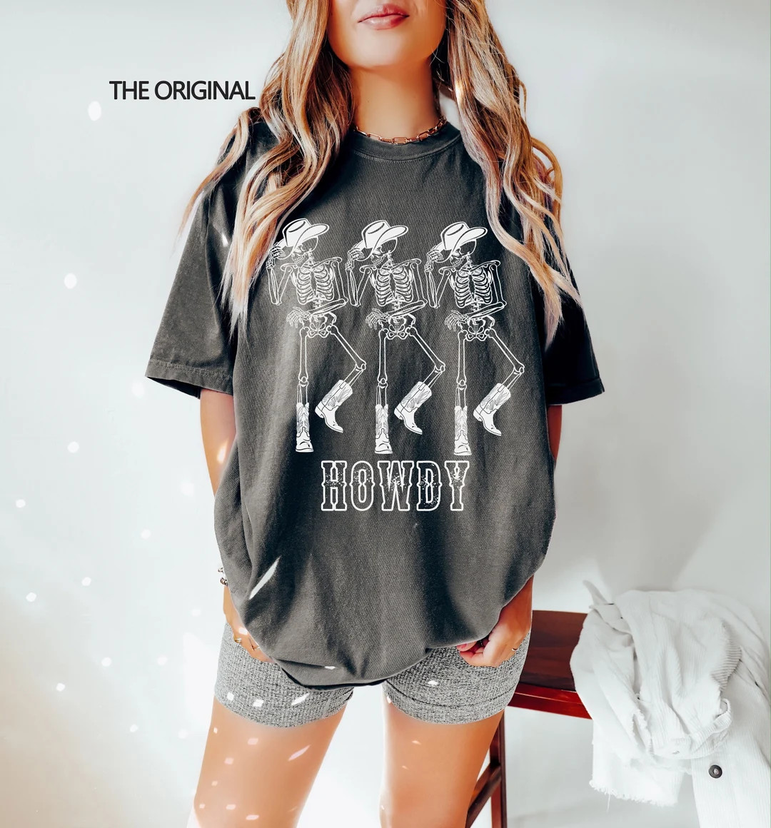 Howdy Cowboy Tee Skeleton Cowboy Tee Dancing Skeleton Tee - Etsy | Etsy (US)