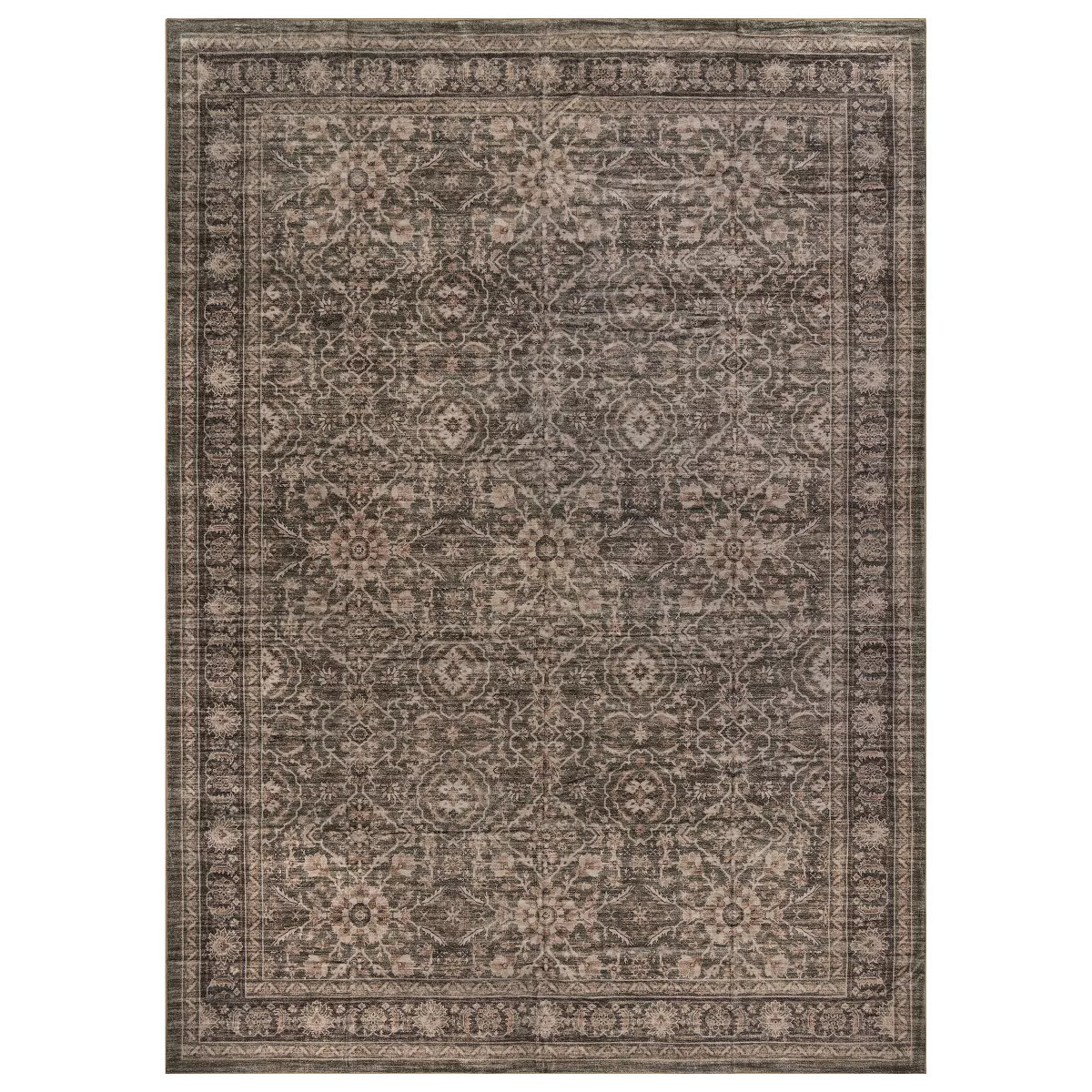 World Rug Gallery Traditional Allover Machine Washable Indoor Area Rug, Warm Terracotta Ornate Floral Design, Non-Slip Backing - RED 2'x10' | Target