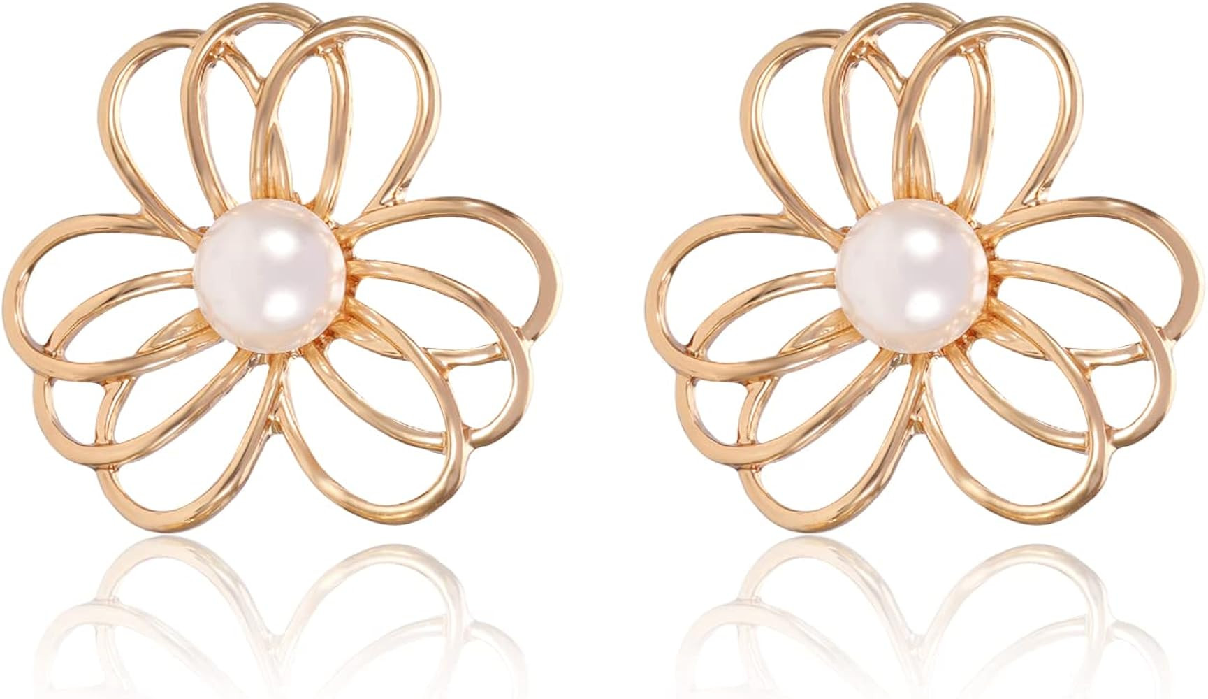 Sisslia Stud Earrings for Women Gold Flower Earrings for Sensitive Ears Vintage Earrings for Women M | Amazon (US)