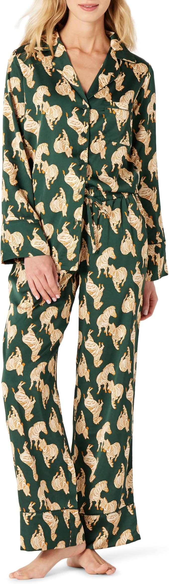 Amazon Essentials womens Satin Pajama Shirt and Pants Set | Amazon (US)