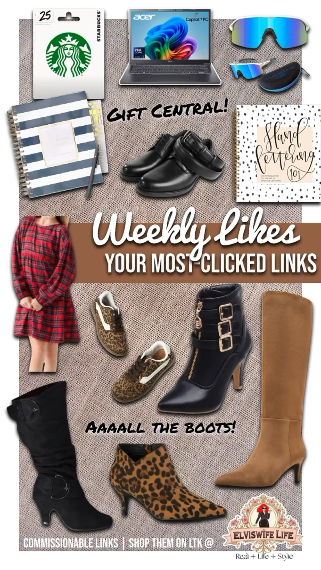 Your most liked and purchased items this week! 
🫶We are really getting into fall boot season, leopard print is still going strong, and outfits for family photos or holidays are still popular! 🌟Some folks are clearly getting ready for 2026 organization, Christmas giftgiving, stocking stuffers, and larger tech gifts (especially if you or someone you know needs a new computer in order to install the latest Microsoft update)! 
🎄Looks like folks are also giving gifts for hobbies, like hand lettering, volleyball, and other sports!

#LTKShoeCrush #LTKKids #LTKMens #LTKFamily #LTKFindsUnder100 #LTKSaleAlert #LTKStyleTip Walmart, target, Maurices, Belk, Amazon, skiing, planners, dad, gifts, laptop, computer, HP, Alienware, monitor, gaming, Lane Bryant, plaid, suede, espresso brown, black leather

#LTKFindsUnder50 #LTKHoliday #LTKGiftGuide