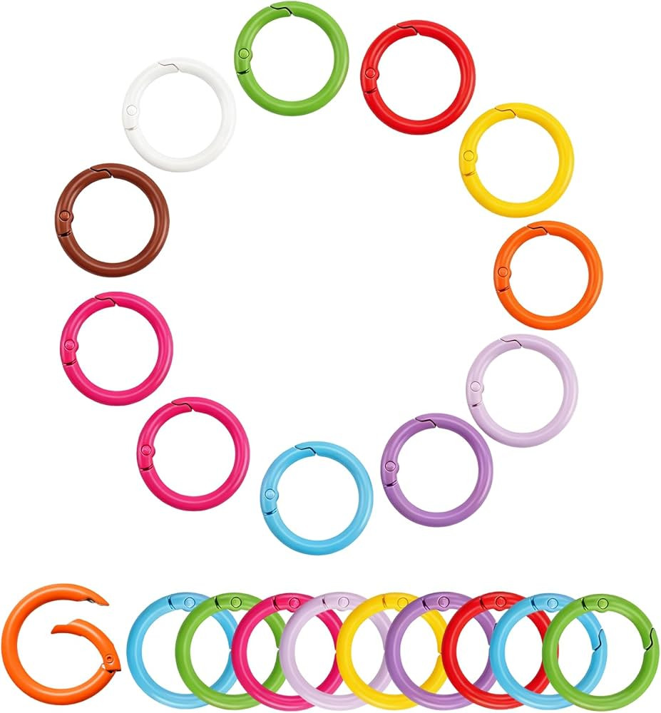 Carabiner Clip Bulk 40 Pcs Keychain Clip Cute Colored Spring Snap Carabiner for Key Ring Bag Hand... | Amazon (US)