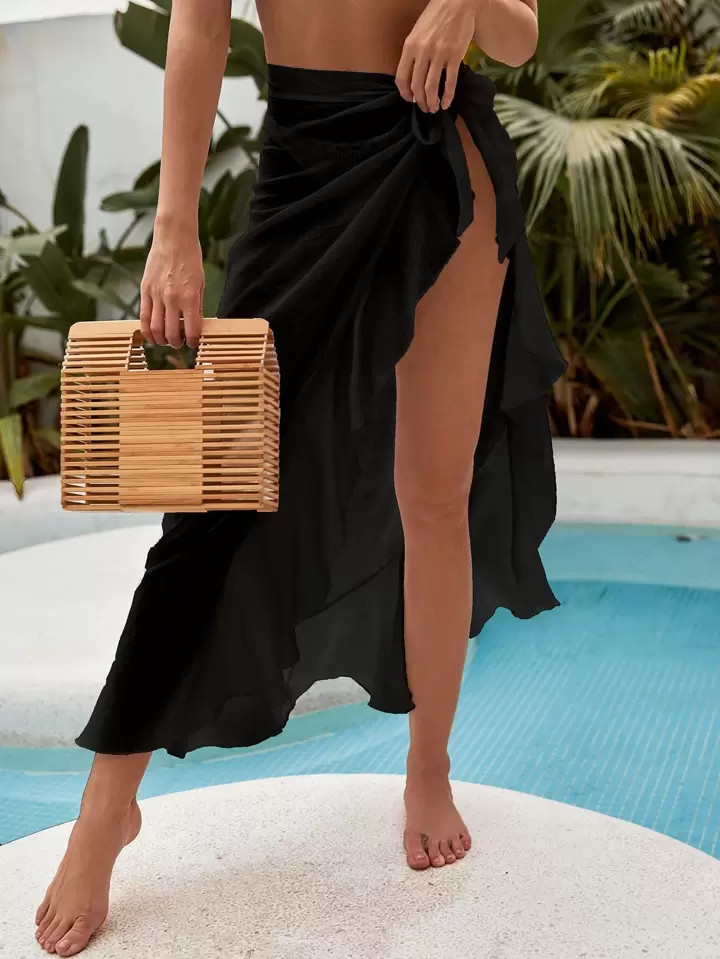 Swim Vcay Summer Beach Knot Cover Up Skirt | SHEIN