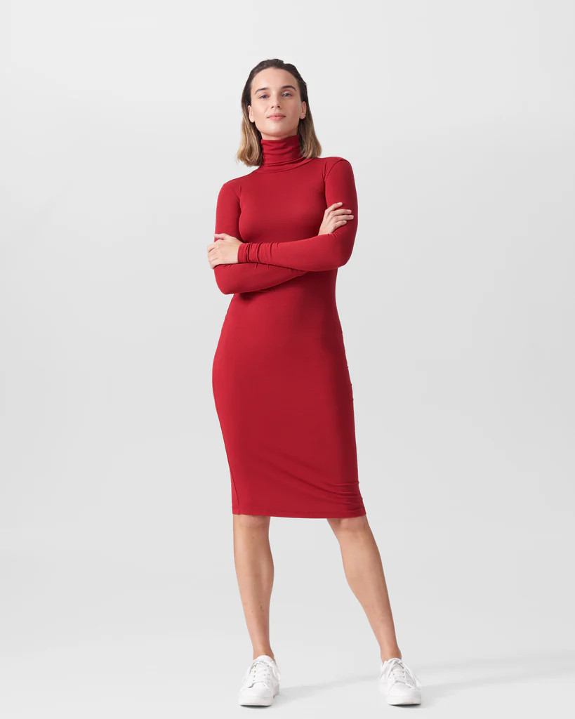 Foundation Long Sleeve Turtleneck Dress - Red Dahlia | Universal Standard