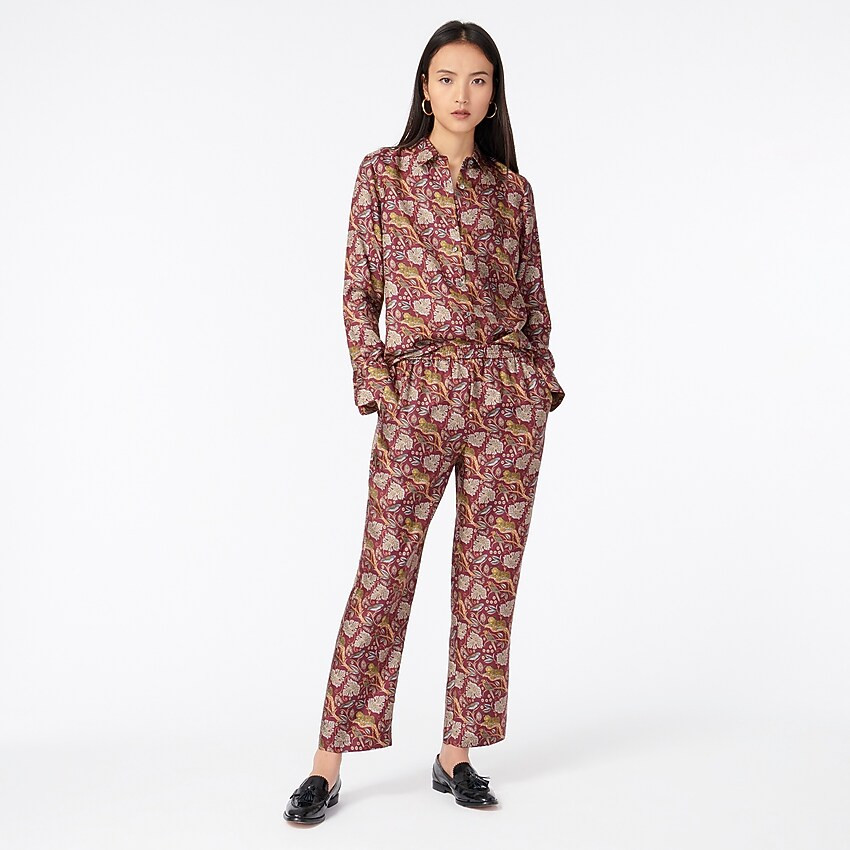 Collection silk twill shirt in jungle cat print | J. Crew US