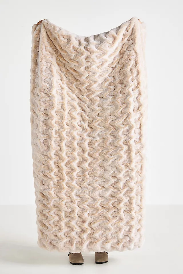 Luxe Dyed Faux Fur Throw Blanket | Anthropologie (US)