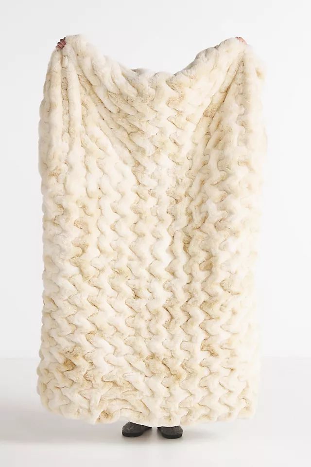 Luxe Dyed Faux Fur Throw Blanket | Anthropologie (US)