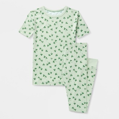 Kids' 2pc St. Patrick's Day Shamrocks Tight Fit Pajama Set - Cat & Jack™ Green 10 | Target